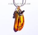 Honey Drop and Bee Necklace m/w Swarovski Crystal 