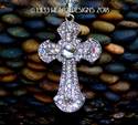 Big 2.5 Inch RHINESTONE STUDDED CROSS m/w Swarovsk