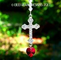 m/w Swarovski Crystal Big RHINESTONE STUDDED CROSS