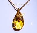 Bee and Honey Drop Necklace Swarovski Crystal Topa