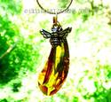 Honey Drop and Bee Necklace m/w Swarovski Crystal 