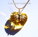 I LOVE Honey Bee's Heart Necklace m/w Swarovski Cr