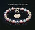 Swarovski Crystal Bracelet PINK PEARLS Aurora Bore