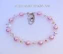 Swarovski Crystal Bracelet PINK PEARLS Aurora Bore