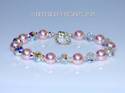 Swarovski Crystal Bracelet PINK PEARLS Aurora Bore