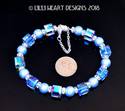 Swarovski Crystal Bracelet Light BLUE PEARLS Mixed