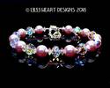 Swarovski Crystal Bracelet PINK PEARLS Aurora Bore