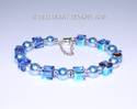 Swarovski Crystal Bracelet Light BLUE PEARLS Mixed