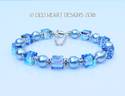 Swarovski Crystal Bracelet Light BLUE PEARLS Mixed