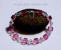 Swarovski Crystal Light Rose Cube Beads LARGE Brac