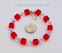Swarovski Crystal Light Siam Red Cube Beads LARGE 