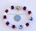 Swarovski Crystal Bracelet Purple CUBE BEADS Auror
