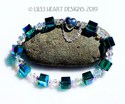 Swarovski Crystal Bracelet Emerald GREEN CUBE BEAD