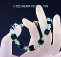 Swarovski Crystal Bracelet Emerald GREEN CUBE BEAD