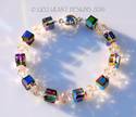 Swarovski Crystal Bracelet Peacock Color CUBE BEAD