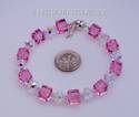 Swarovski Crystal Light Rose Cube Beads LARGE Brac