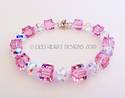 Swarovski Crystal Light Rose Cube Beads LARGE Brac