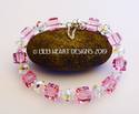 Swarovski Crystal Light Rose Cube Beads LARGE Brac