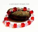 Swarovski Crystal Light Siam Red Cube Beads LARGE 