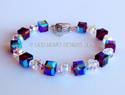 Swarovski Crystal Bracelet Purple CUBE BEADS Auror