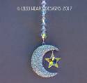 Luxurious Big Rhinestone Silver Plated Crescent Mo