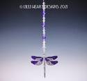 BIG PURPLE Dragonfly with Swarovski Beaded Strand 