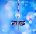 BIG PURPLE Dragonfly with Swarovski Beaded Strand 