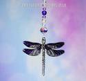 BIG PURPLE Dragonfly with Swarovski Beaded Strand 