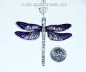 BIG PURPLE Dragonfly with Swarovski Beaded Strand 