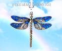 Blue Dragonfly with Swarovski Beaded Strand Silver