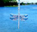 Blue Dragonfly with Swarovski Beaded Strand Silver