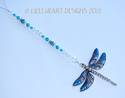 Blue Dragonfly with Swarovski Beaded Strand Silver