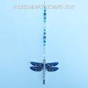 Blue Dragonfly with Swarovski Beaded Strand Silver