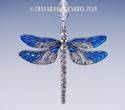 Blue Dragonfly with Swarovski Beaded Strand Silver