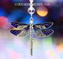 BIG PURPLE Dragonfly with Swarovski Beaded Strand 