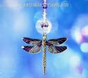 BIG PURPLE Dragonfly with Swarovski Beaded Strand 