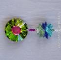 m/w Swarovski Crystal 40mm Peacock Colored Vitrail