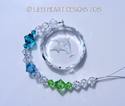 Crystal Clear Etched Double Dolphins Suncatcher wi