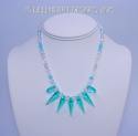 m/w Swarovski Crystal Antique Green Aqua Spike Nec