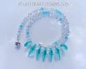 m/w Swarovski Crystal Antique Green Aqua Spike Nec