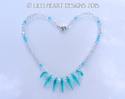 m/w Swarovski Crystal Antique Green Aqua Spike Nec