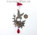 m/w Swaroski Crystal LARGE Pewter HUMMINGBIRD with