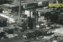 RPPC AIR VIEW, RICE LAKE WI Old Cars Big smokestac