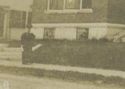 Rppc Lady In Front Of Public Library Skowhegen Me 