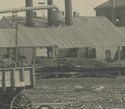 RPPc Sawmill Old Real Photo Lumber Logs Wood Bicyc