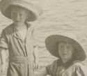 RPPc Appleton Wi 2 Kids Big Hats Stand In Lake Wth