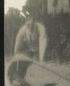 RPPc Fisher's Resort Stone Lake Wi Man Pushes Cano