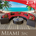   NEW MIAMI OUTDOOR WICKER PATIO 5 PC SET SAND -  