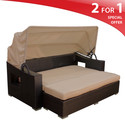 MAUI OUTDOOR WICKER PATIO SUN BED WITH CANOPY TANG