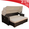NEW COMFY MAUI OUTDOOR WICKER PATIO SUN BED WITH C